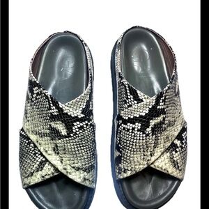 Ganni Snakeskin Pattern Slides